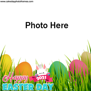 Happy Easter Day Card with Name & Photoframe